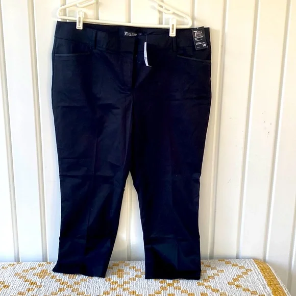 NWT NY & Company Gray Metropolitan Summer Stretch Crop Plus Size Pants-size 16